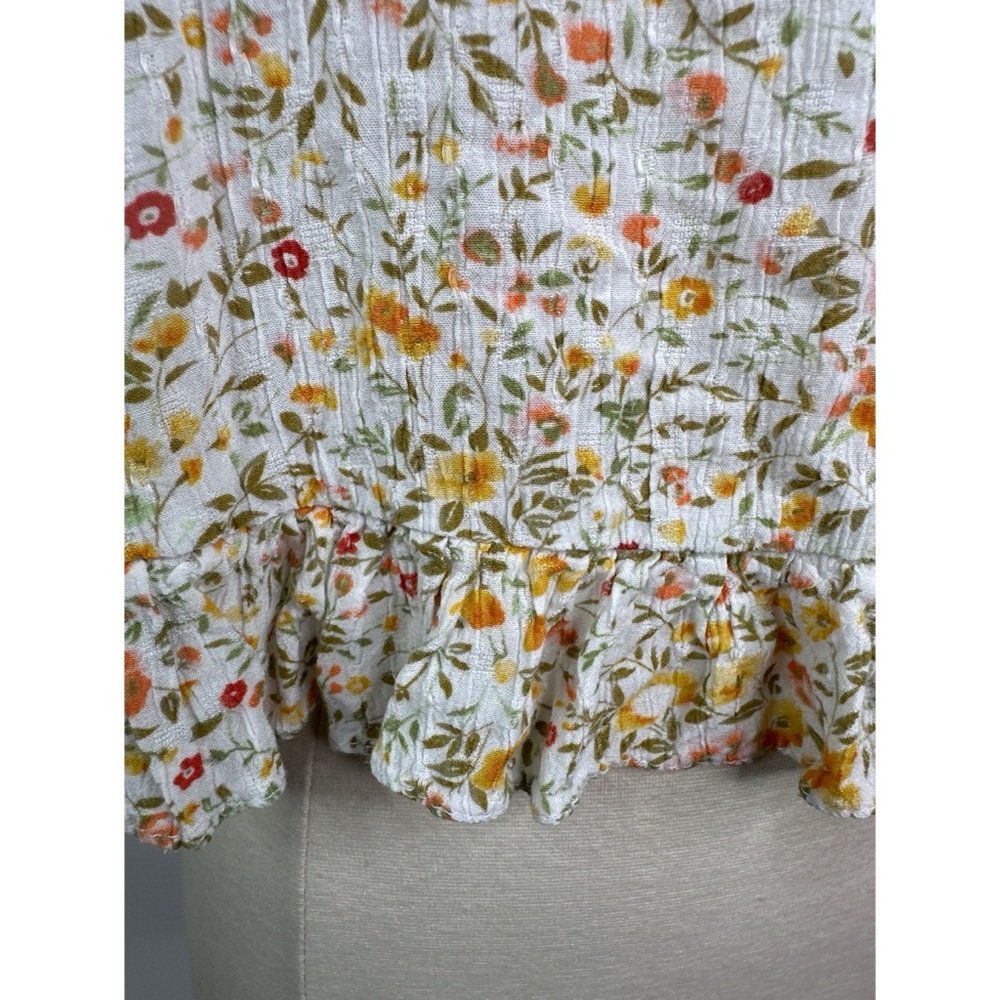 Cynthia Rowley fairy floral half sleeve bohemian Multicolor Blouse - Picture 3 of 11